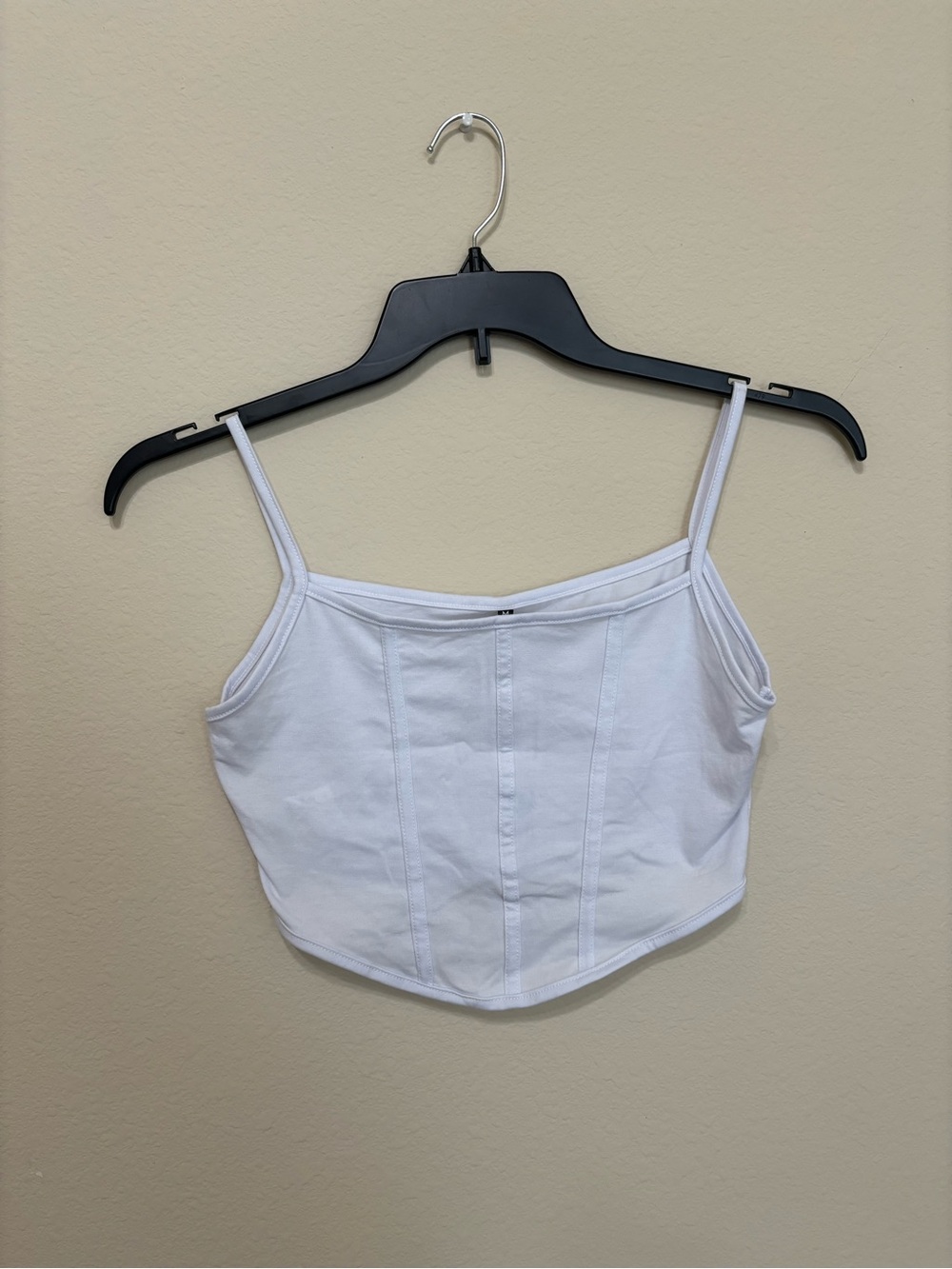 Caramel White Corset-Style Spaghetti Strap Camisole